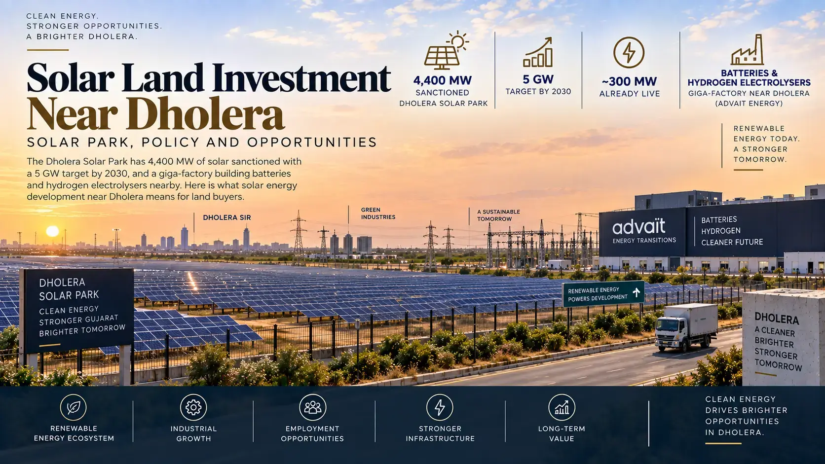 Solar Land Investment Near Dholera: Dholera Solar Park, Policy and Opportunities
